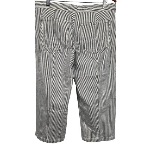 Madewell Women Pinstripe Jean Size 31 Petite Crop Wide New - Picture 5 of 9